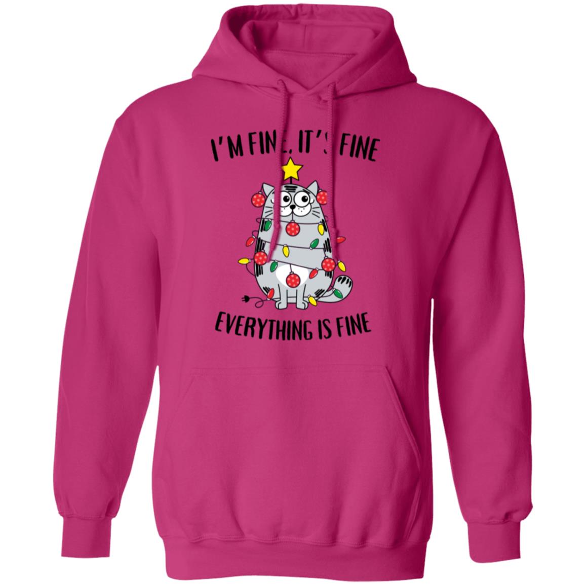 I'm Fine, It's Fine Grey Cat Soft Unisex Hoodie