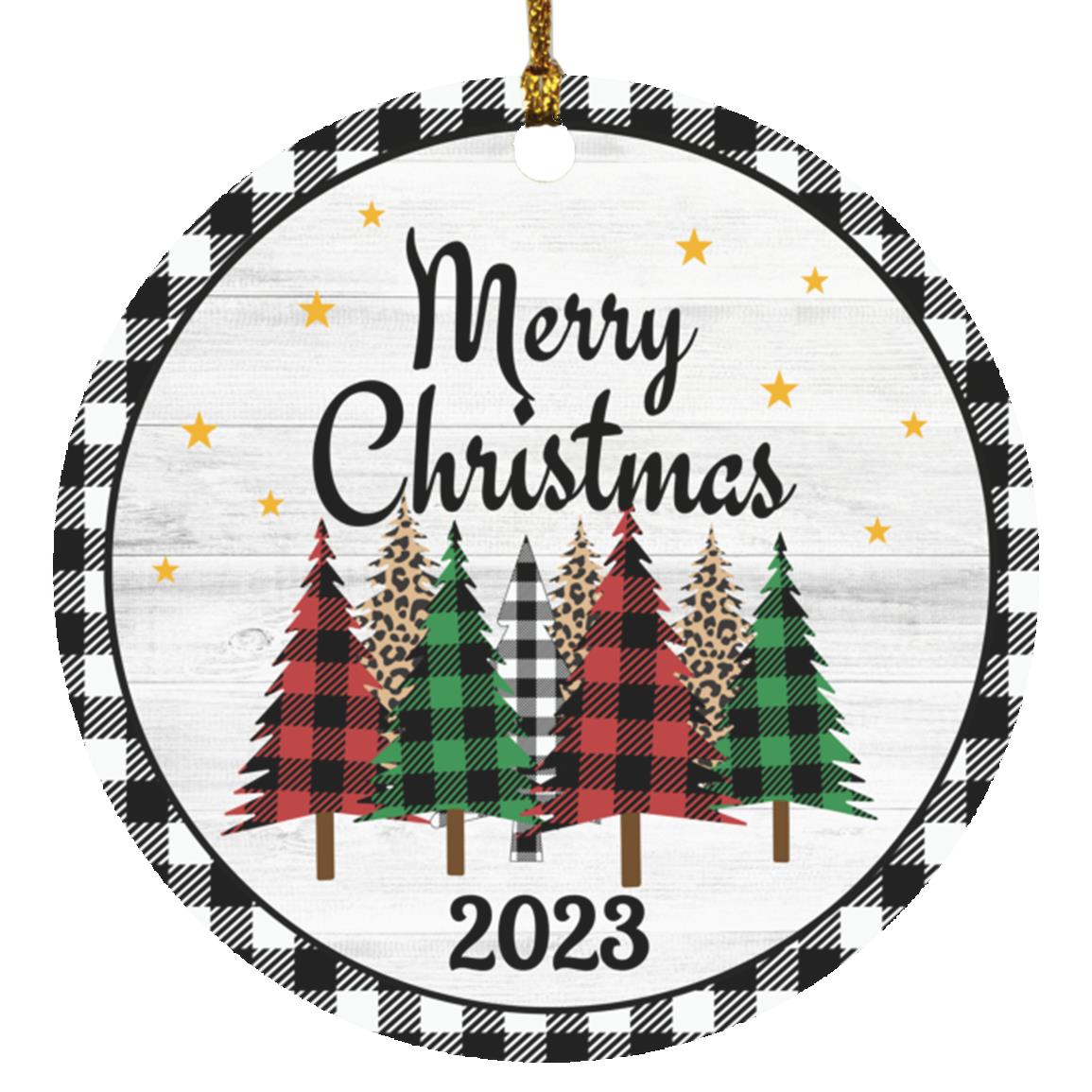 Merry Christmas Circle Ornament