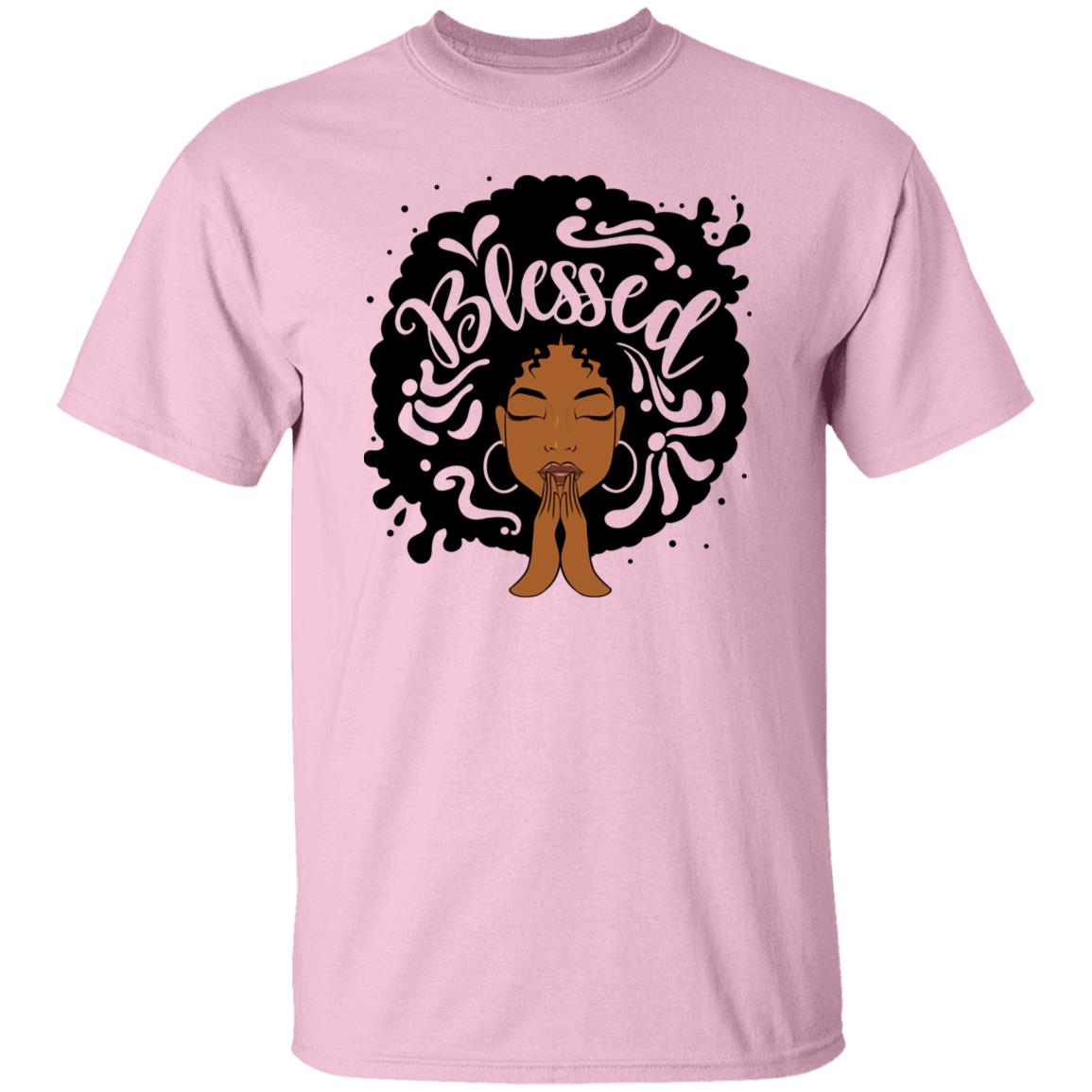 Blessed African American Afro Black Women With Hat Christian T-Shirt