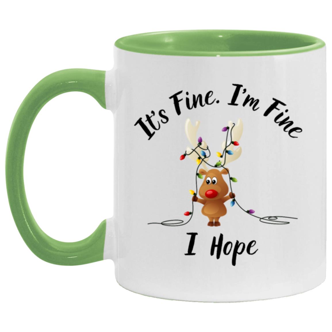 I'm Fine, It's Fine Reindeer Mugs