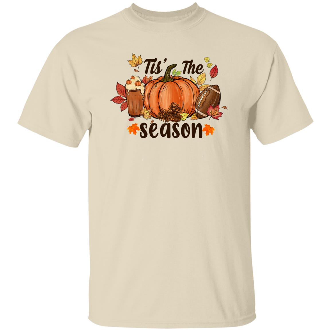 Fall Tis' The Season T Shirt Funny Halloween Thanksgiving Graphic Tee Casual Family Halloween Costume Tops