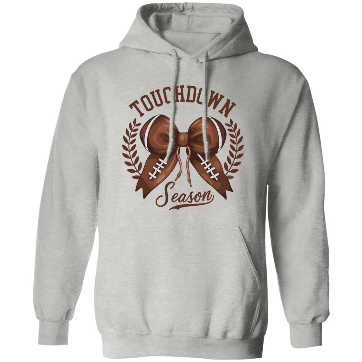 Touchdown Season American Football Bow Game Day Thanksgiving Pullover Hoodie