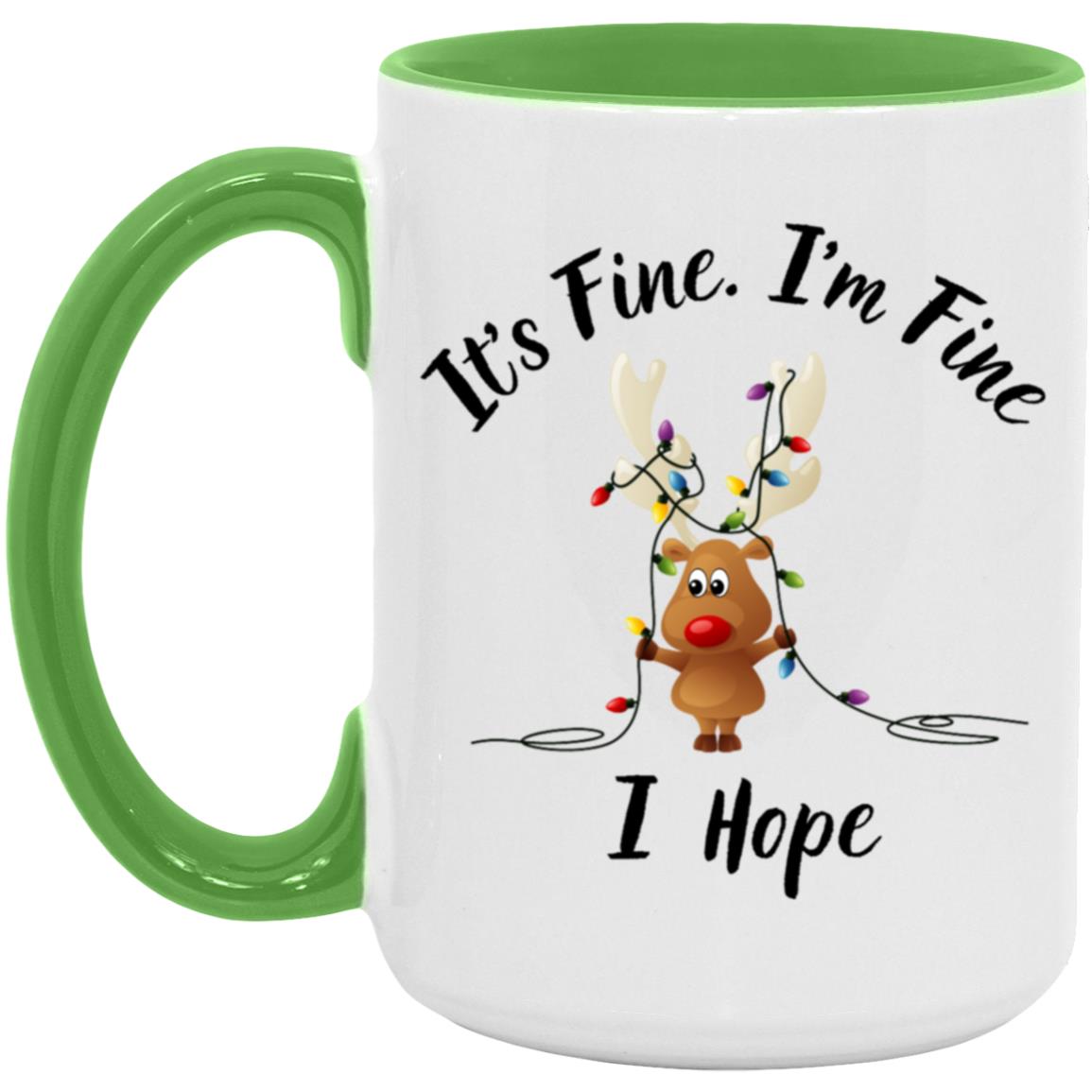 I'm Fine, It's Fine Reindeer Mugs