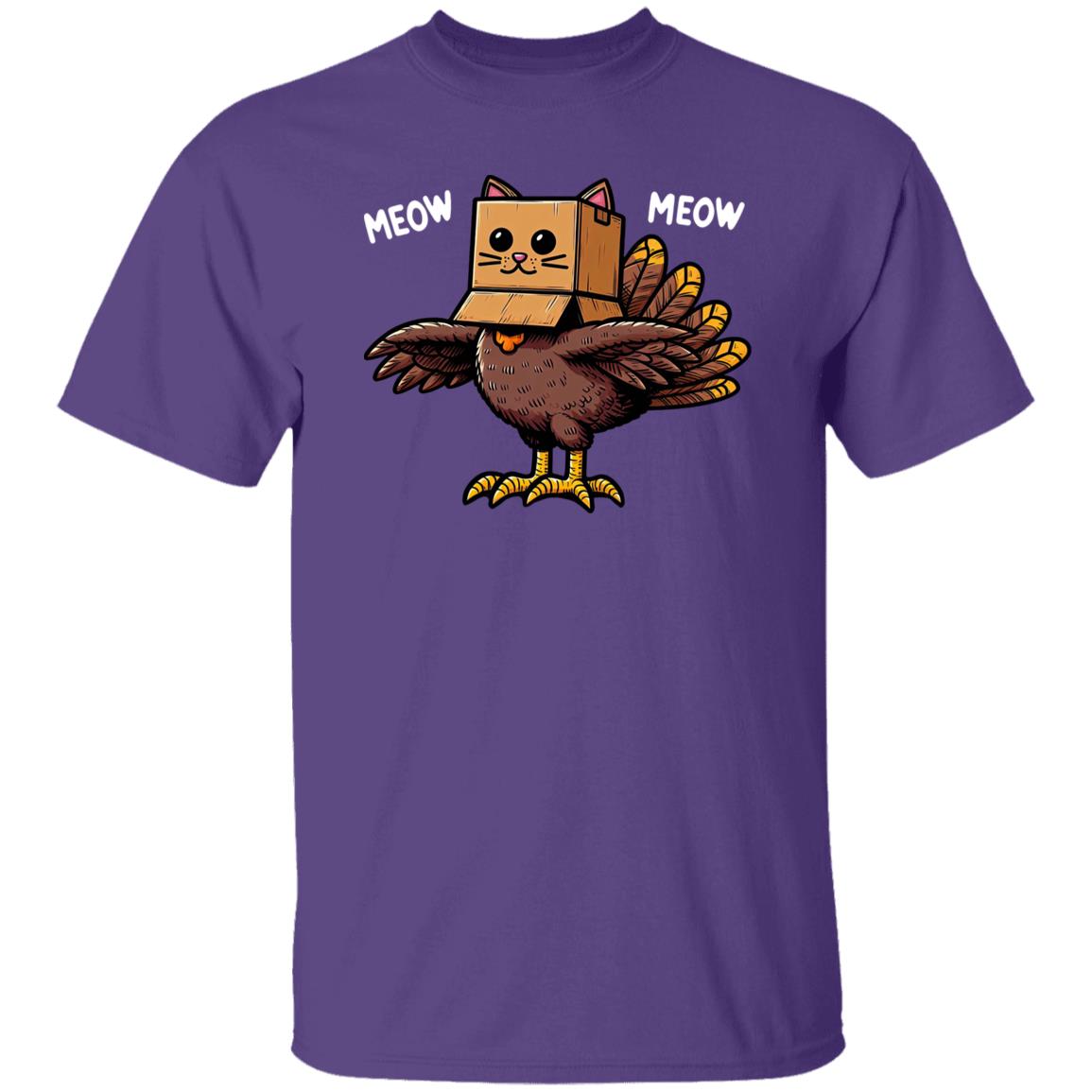 Thanksgiving Turkey Cat Meow Funny Men Women Thanksgiving T-Shirt