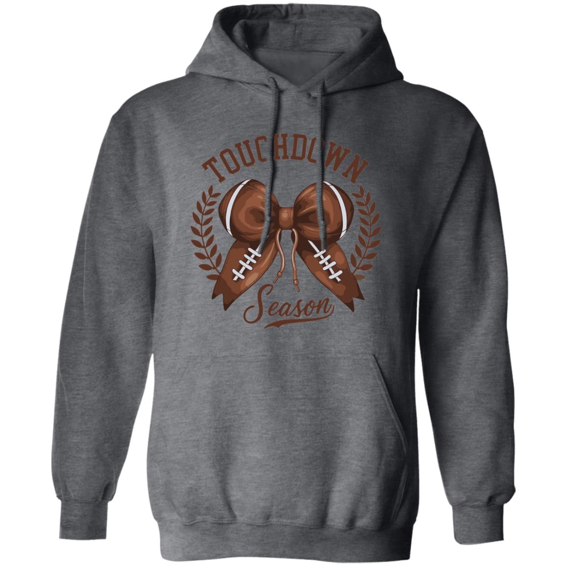 Touchdown Season American Football Bow Game Day Thanksgiving Pullover Hoodie