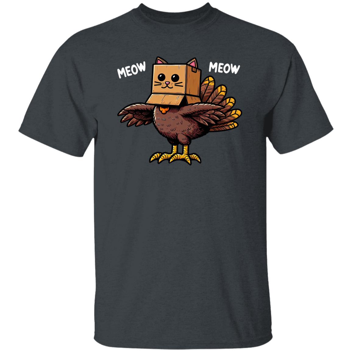 Thanksgiving Turkey Cat Meow Funny Men Women Thanksgiving T-Shirt