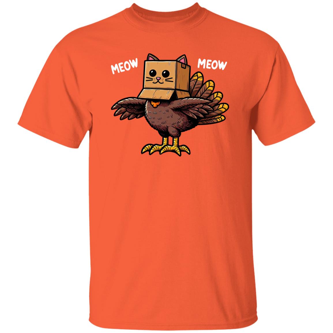 Thanksgiving Turkey Cat Meow Funny Men Women Thanksgiving T-Shirt