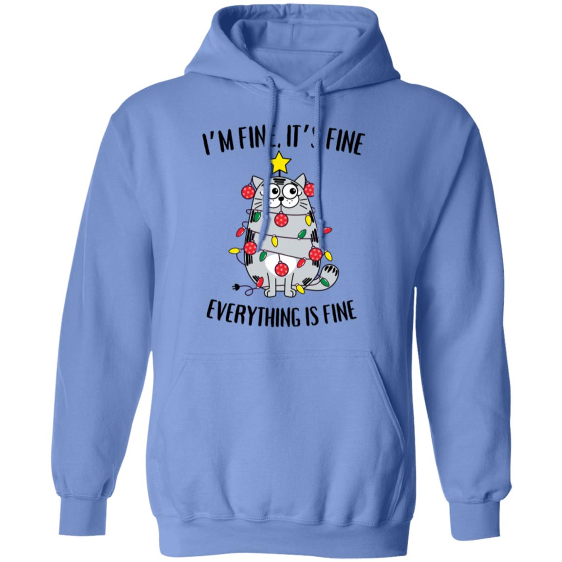 I'm Fine, It's Fine Grey Cat Soft Unisex Hoodie