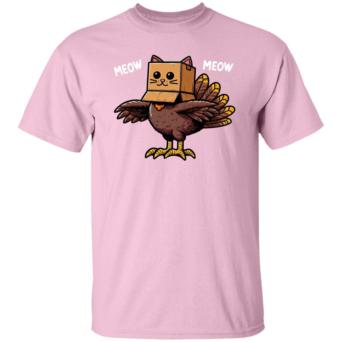 Thanksgiving Turkey Cat Meow Funny Men Women Thanksgiving T-Shirt