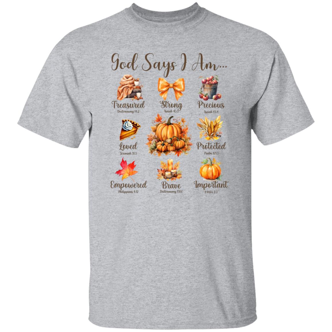 God Say I Am Fall Unisex Shirt Casual Autumn Thanksgiving Graphic T-Shirt