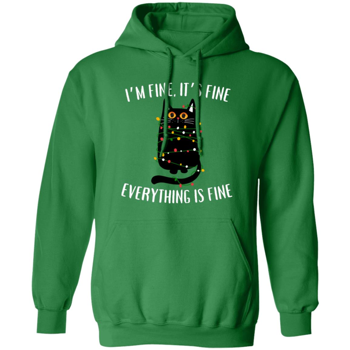 I'm Fine, It's Fine Black Cat Soft Unisex Hoodie