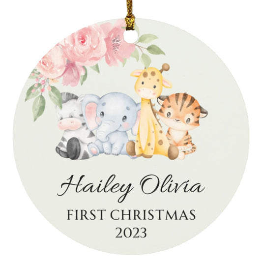 Personalize First Christmas Circle Ornament