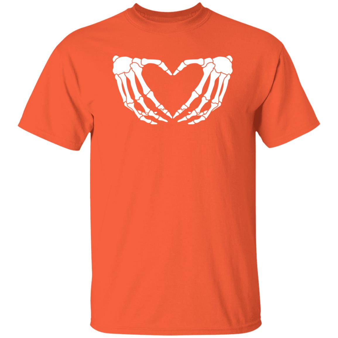 Skeleton Hands Heart Sign Retro Halloween Costume Unisex T- Shirt