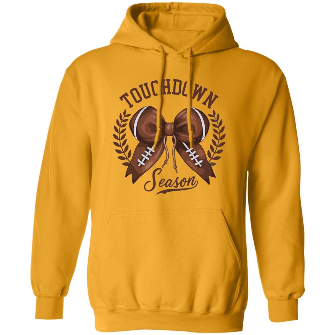 Touchdown Season American Football Bow Game Day Thanksgiving Pullover Hoodie