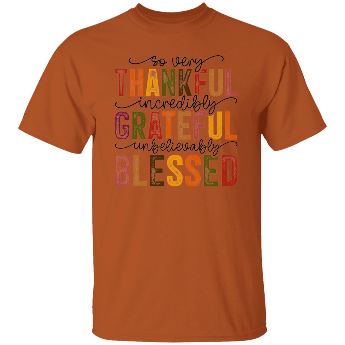 Fall Unisex So Very Thankful Casual Autumn Thanksgiving Graphic Tees T-Shirt