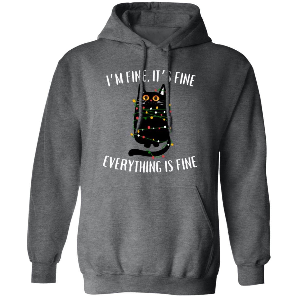 I'm Fine, It's Fine Black Cat Soft Unisex Hoodie