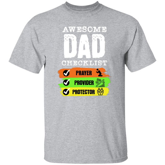 Awesome Dad Checklist Prayer, Provider, Protector Novelty Dad T-Shirt