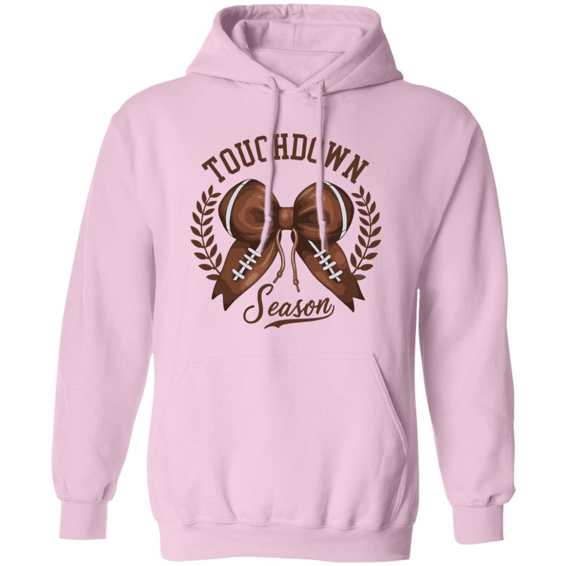 Touchdown Season American Football Bow Game Day Thanksgiving Pullover Hoodie