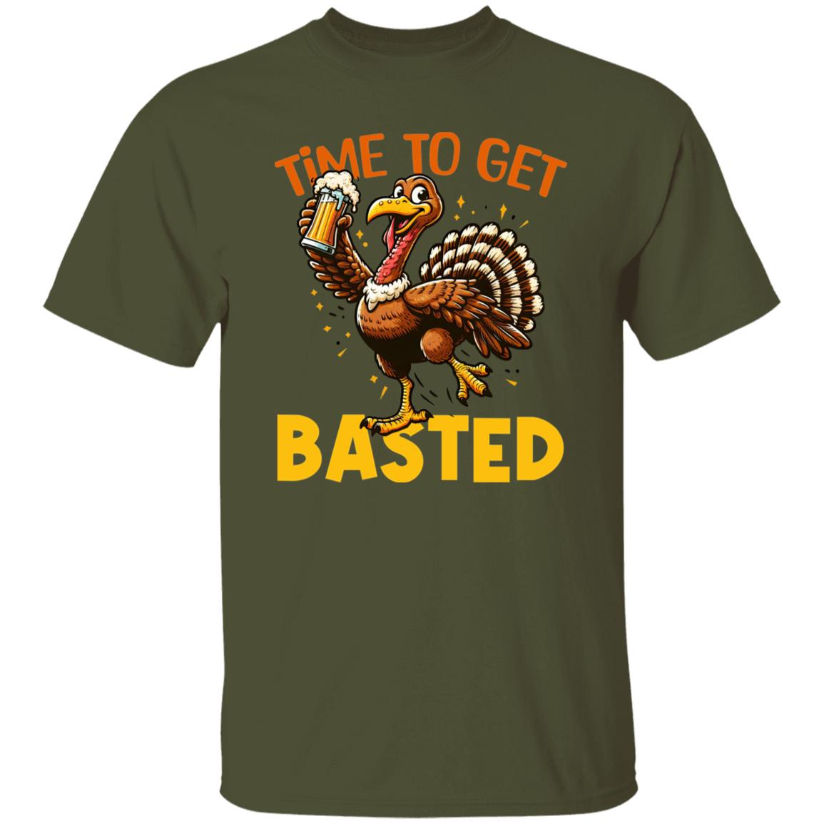 Funny Thanksgiving Time To Get Basted Thanksgiving Turkey Bird Basted T-Shirt