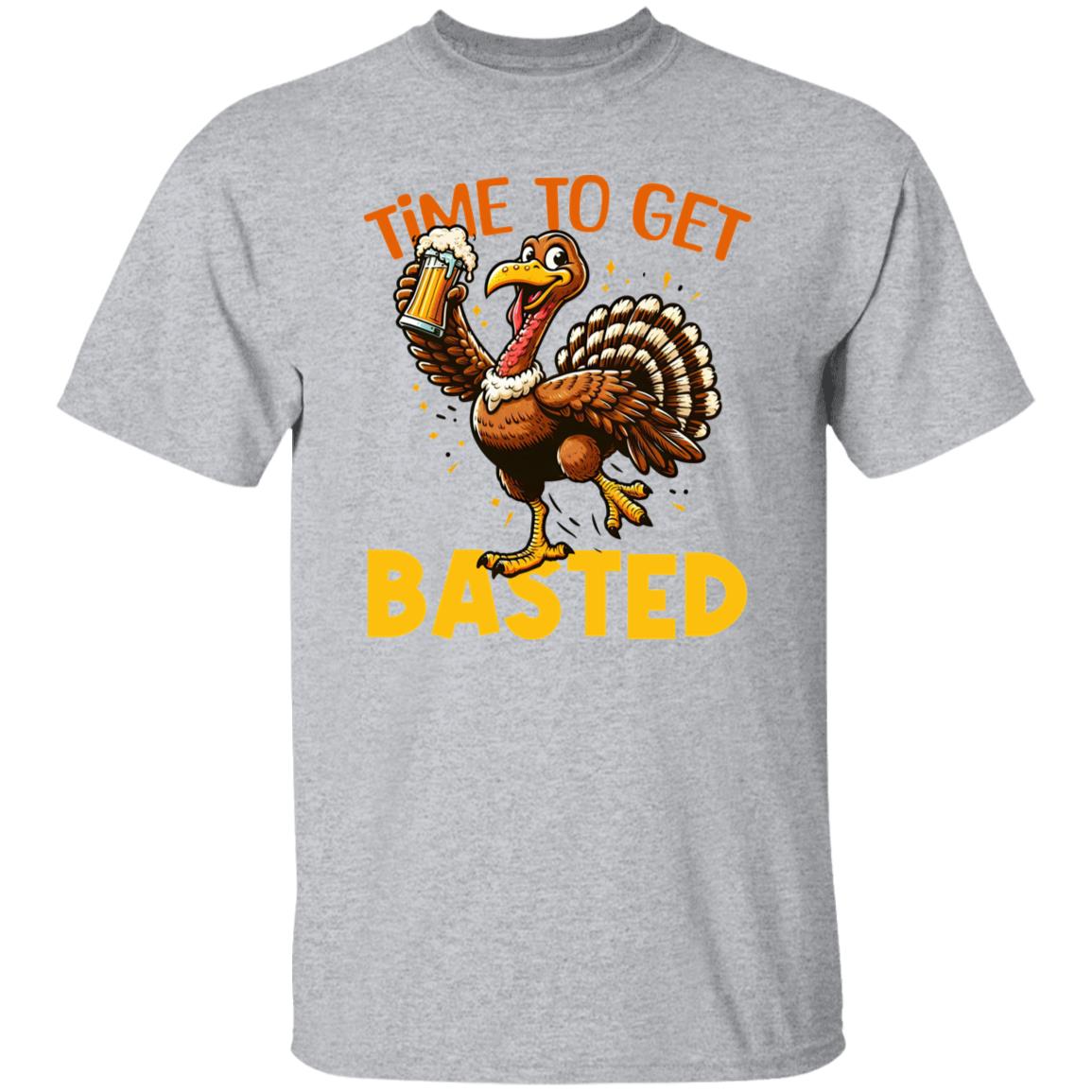 Funny Thanksgiving Time To Get Basted Thanksgiving Turkey Bird Basted T-Shirt