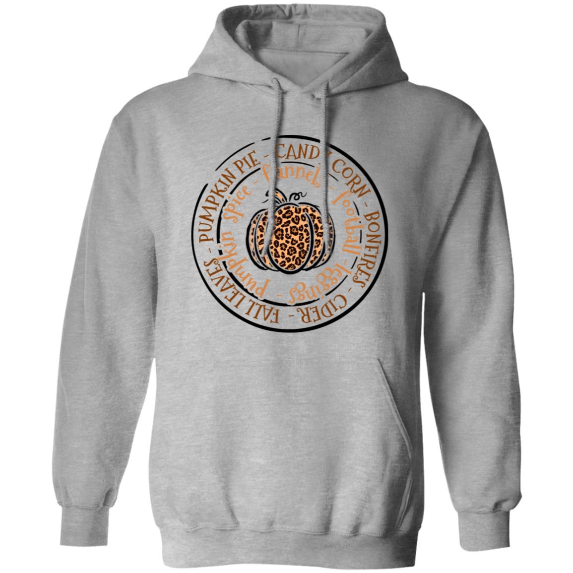 Fall Leopard Print Pumpkin Unisex Hoodie Casual Autumn Thanksgiving Graphic Pullover Hoodie