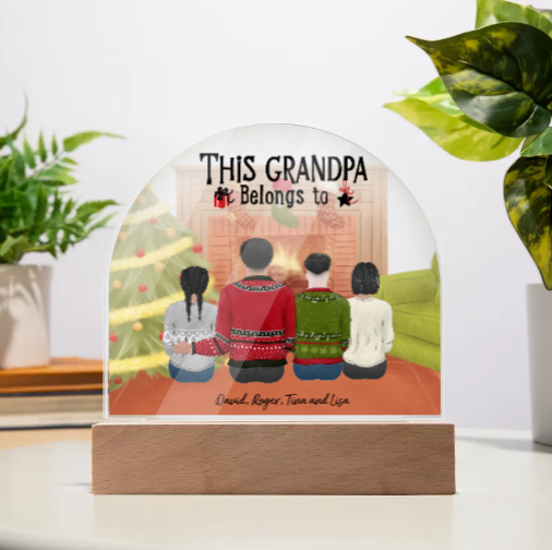 This Grandma/Grandpa Belongs to - Acrylic Dome Plaque