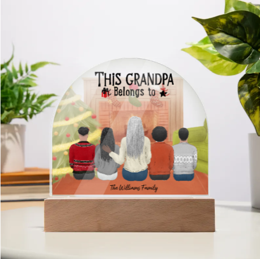 This Grandma/Grandpa Belongs to - Acrylic Dome Plaque