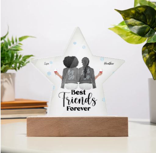 Best Friends Forever, Besties Forever, Born to Be Awesome, Self Love - Acrylic Star Plaque