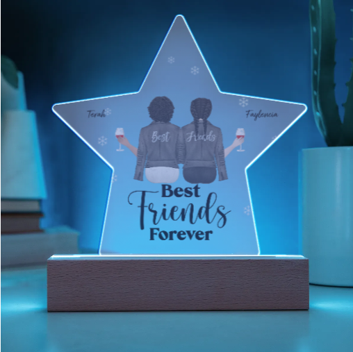 Best Friends Forever, Besties Forever, Born to Be Awesome, Self Love - Acrylic Star Plaque