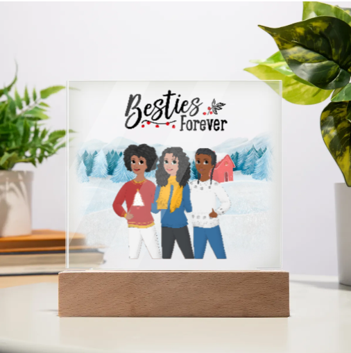 Besties Forever Acrylic Square Plaque