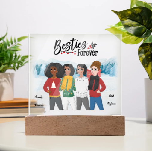 Besties Forever Acrylic Square Plaque