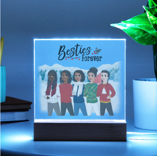 Besties Forever Acrylic Square Plaque