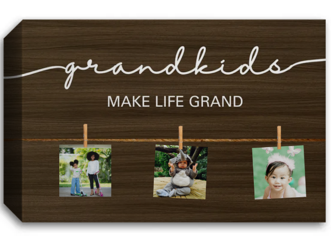 Grandkids Make Life Grand Canvas Wall Art, Custom Photo Canvas, Photo Canvas