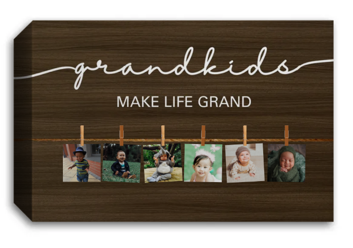 Grandkids Make Life Grand Canvas Wall Art, Custom Photo Canvas, Photo Canvas