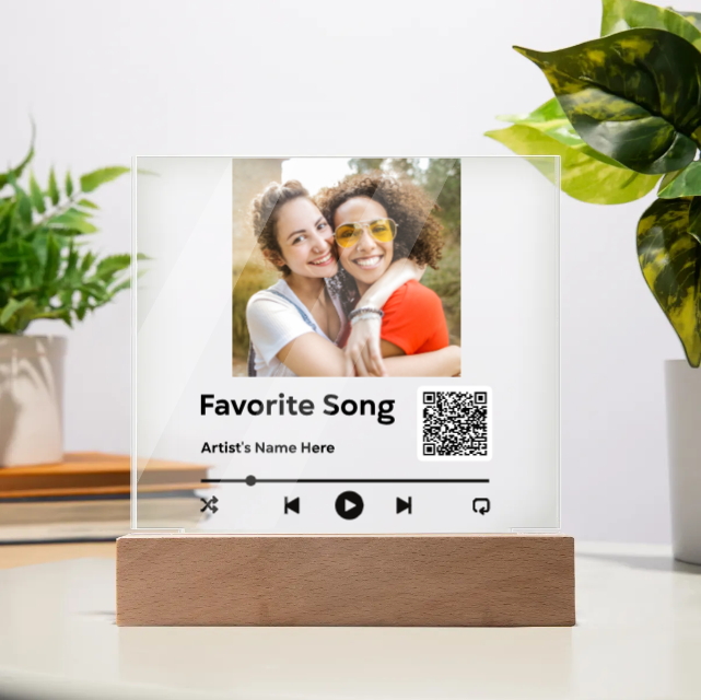 Personalized Music Plaque with Stand with QR Code