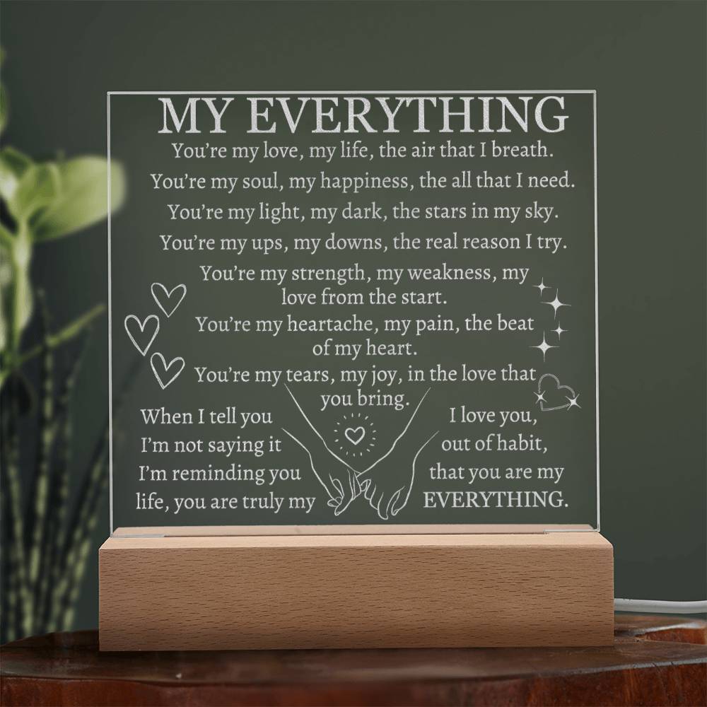 My Everything Engraved LED Night Light