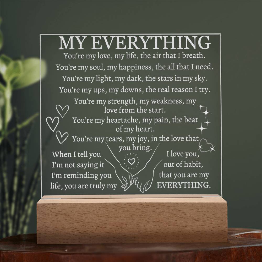 My Everything Engraved LED Night Light