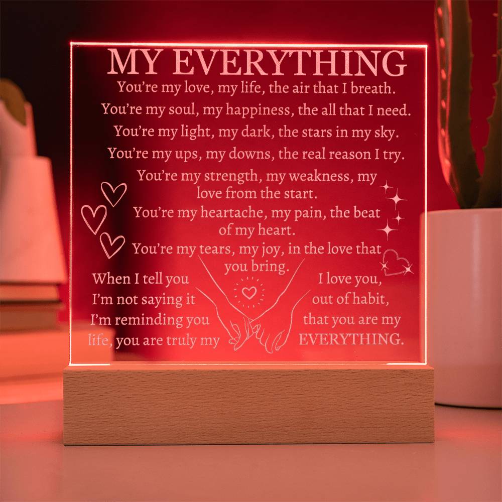 My Everything Engraved LED Night Light