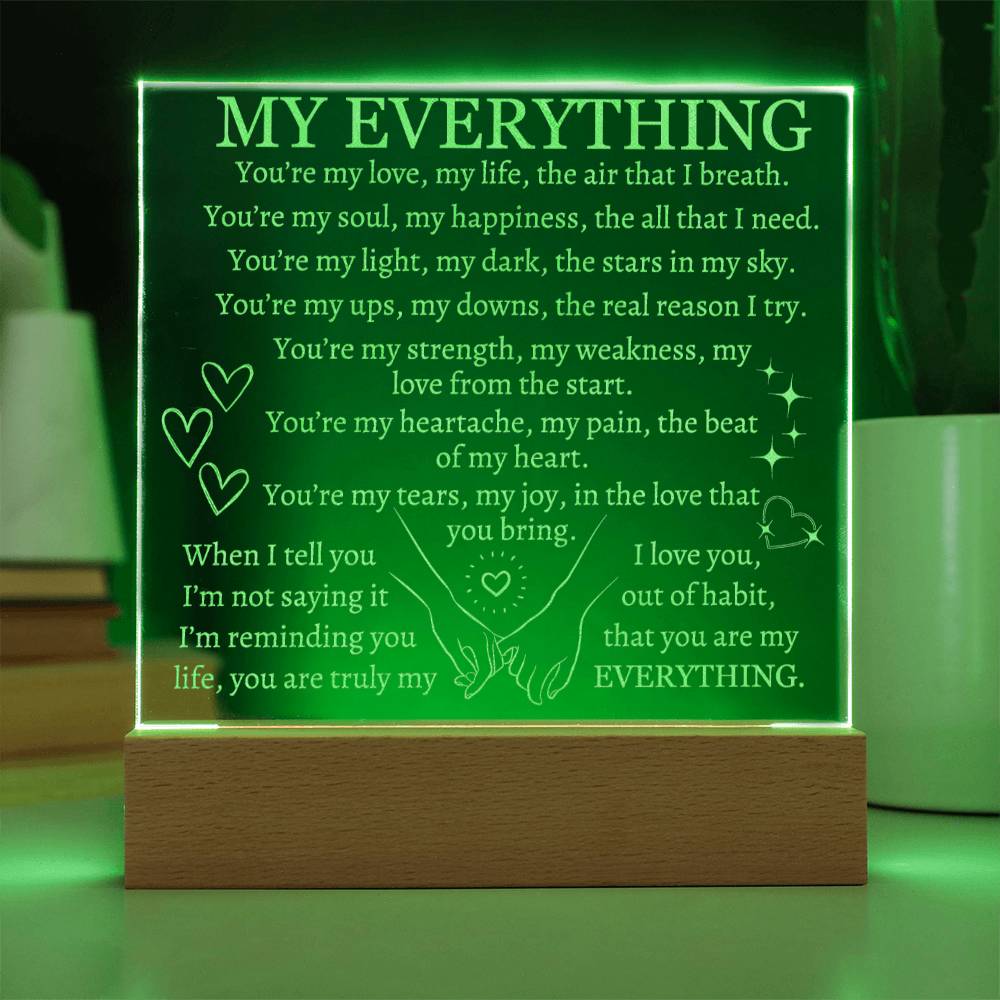 My Everything Engraved LED Night Light