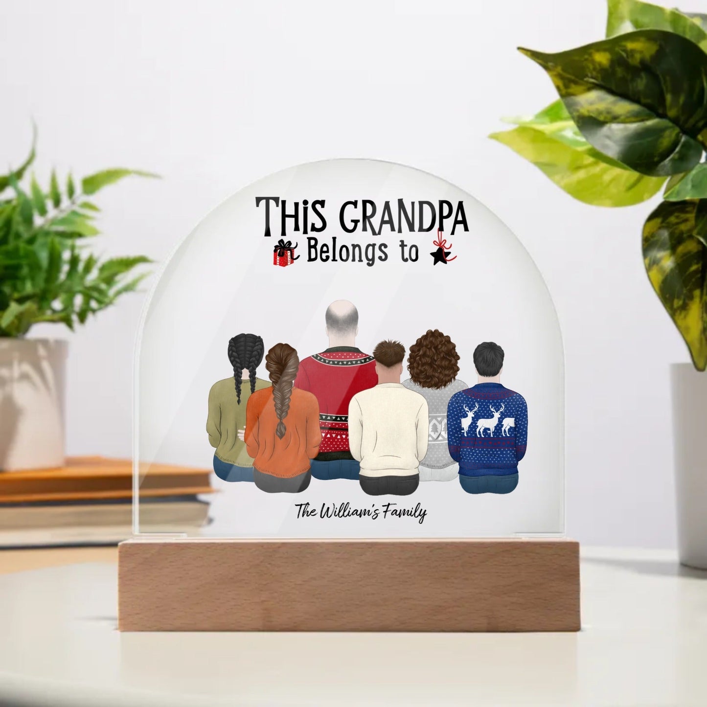 This Grandma/Grandpa Belongs to - Acrylic Dome Plaque