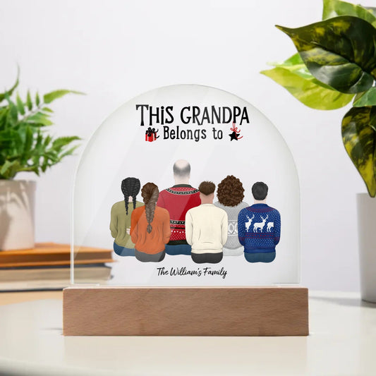 This Grandma/Grandpa Belongs to - Acrylic Dome Plaque