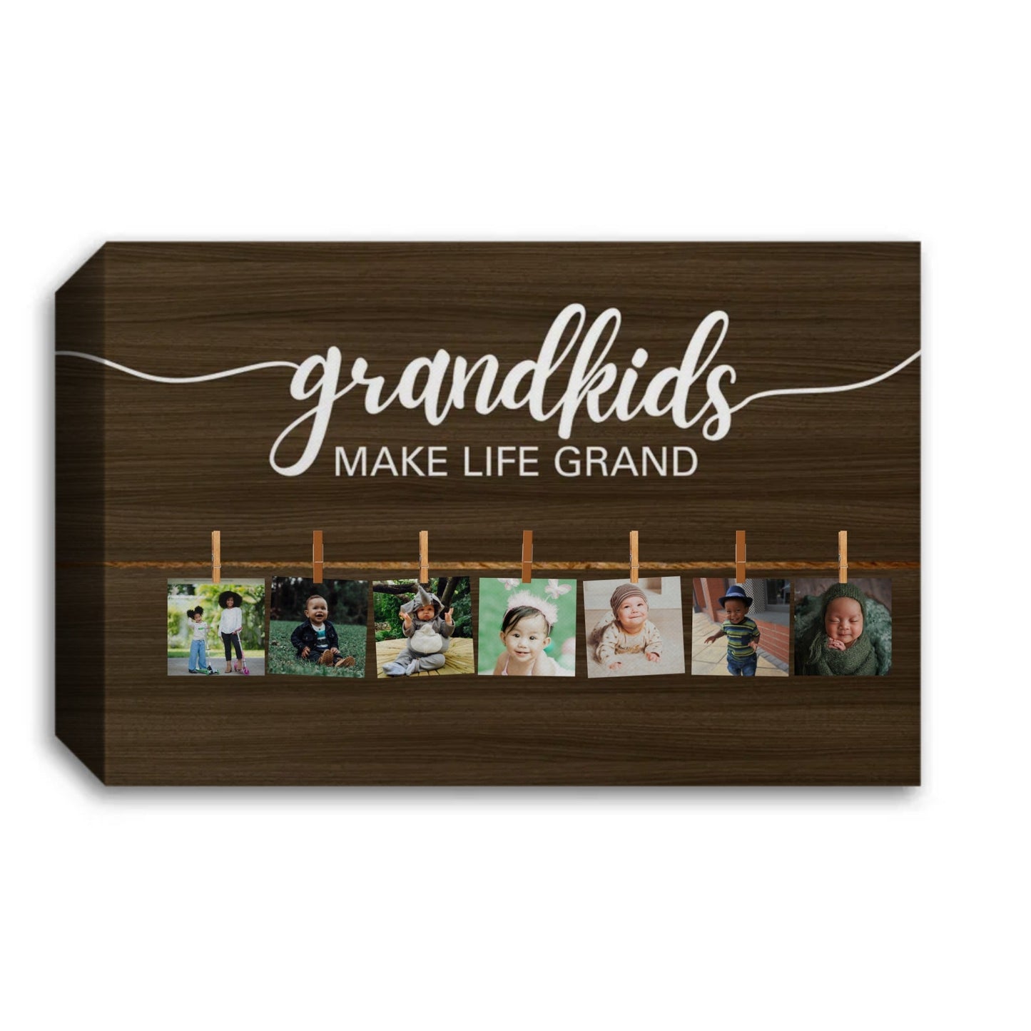 Grandkids Make Life Grand Canvas Wall Art, Custom Photo Canvas, Photo Canvas