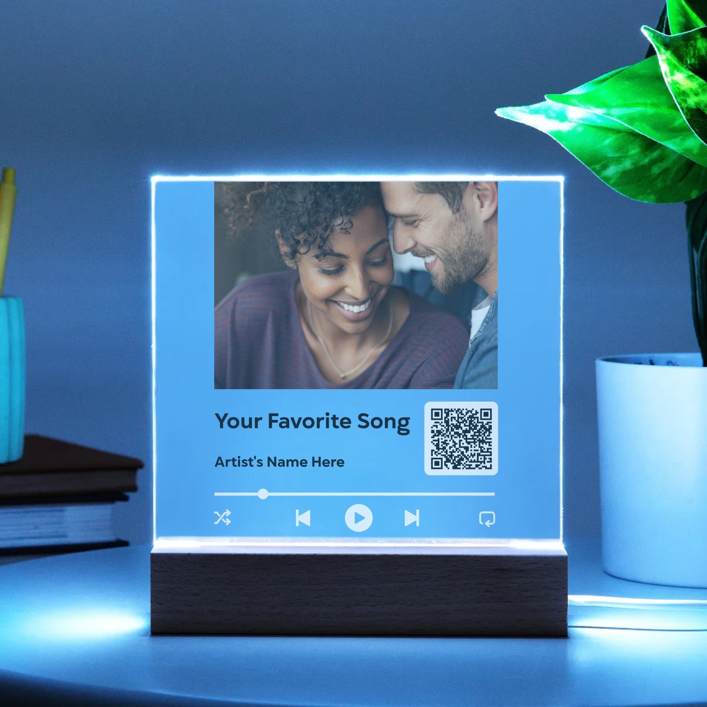 Personalized Music Plaque with Stand with QR Code