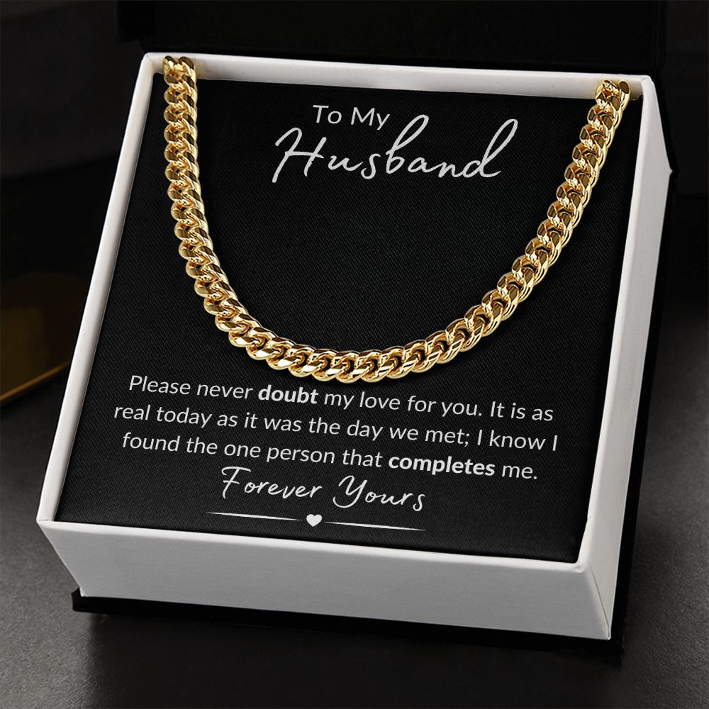 To My Husband / Cuban Link Chain