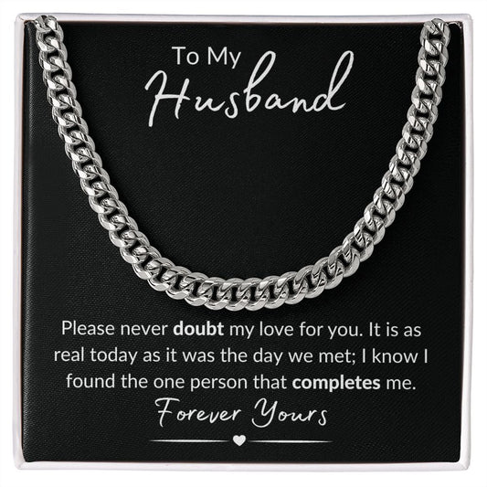 To My Husband / Cuban Link Chain