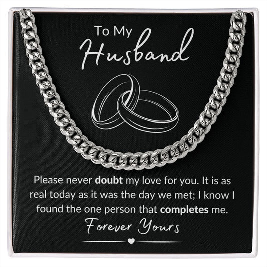 To My Husband / Cuban Link Chain