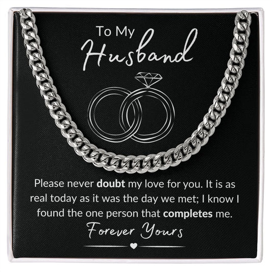 To My Husband / Cuban Link Chain