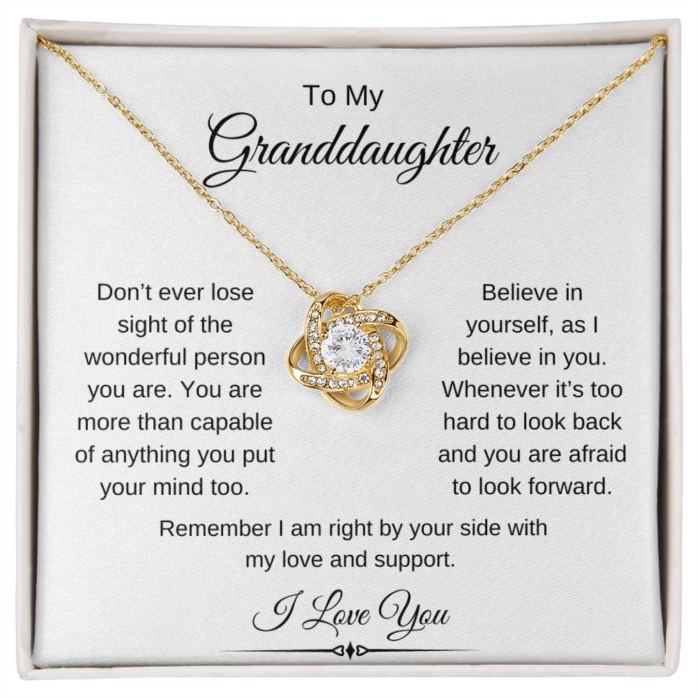 To My Granddaughter / Love Knot Necklace
