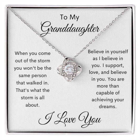 To My Granddaughter / Love Knot Necklace