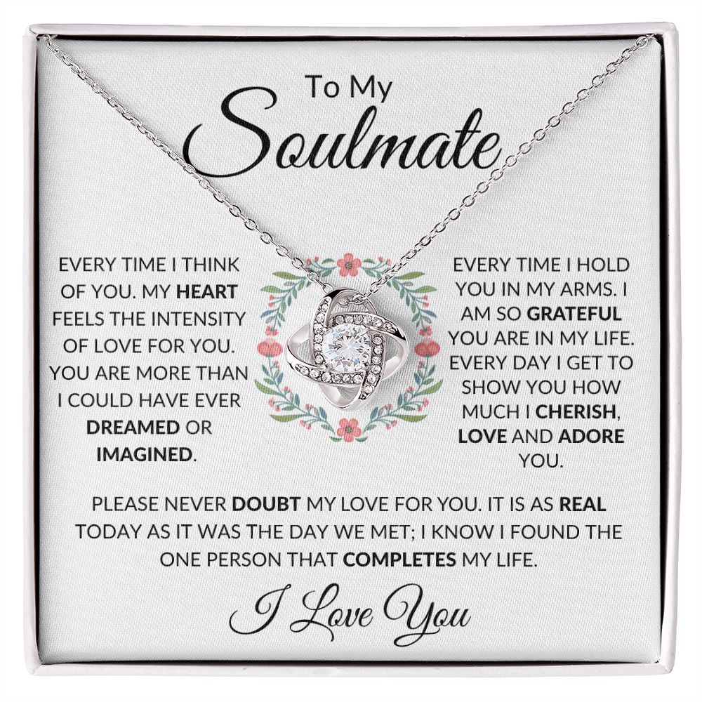 To My Soulmate / Love Knot Necklace